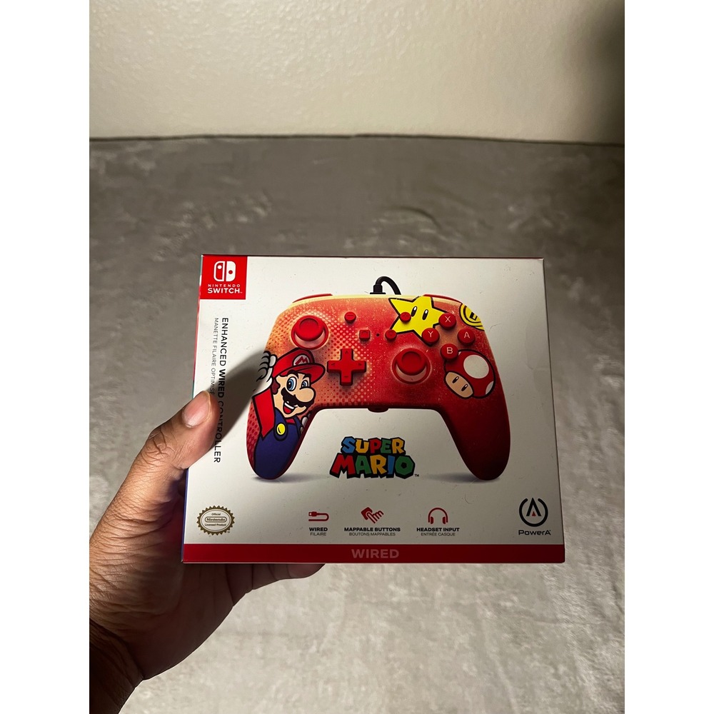PowerA Enhanced Wired Controller Nintendo Switch Mario Vintage Red 1518381-02